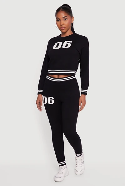 Womens 06 Graphic Varsity Stripe Skinny Leg Sweatpants,