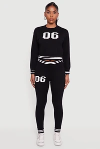 Womens 06 Graphic Varsity Stripe Skinny Leg Sweatpants,