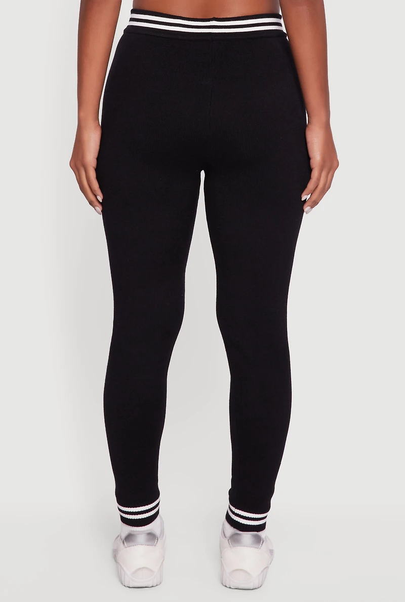 Womens 06 Graphic Varsity Stripe Skinny Leg Sweatpants,