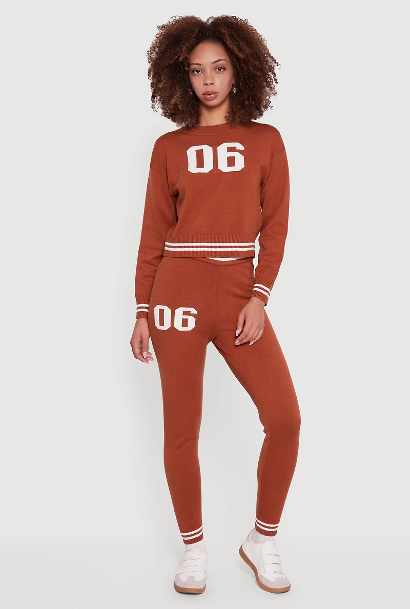 06 Graphic Varsity Stripe Skinny Leg Sweatpants