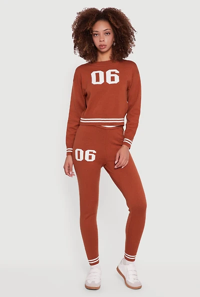 06 Graphic Varsity Stripe Skinny Leg Sweatpants
