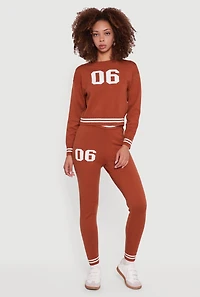 06 Graphic Varsity Stripe Skinny Leg Sweatpants