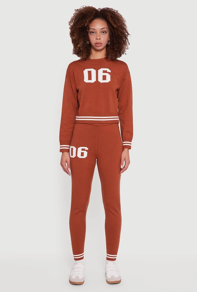06 Graphic Varsity Stripe Skinny Leg Sweatpants