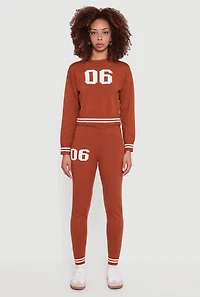 06 Graphic Varsity Stripe Skinny Leg Sweatpants