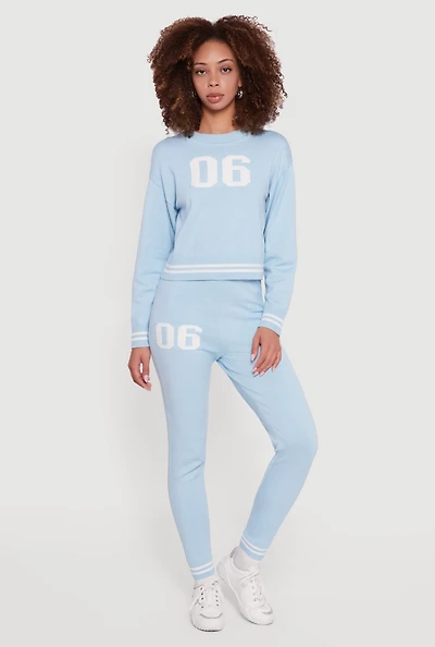 Womens 06 Graphic Varsity Stripe Skinny Leg Sweatpants,