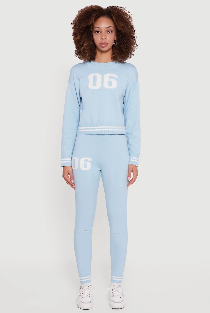 06 Graphic Varsity Stripe Skinny Leg Sweatpants