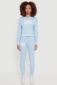 06 Graphic Varsity Stripe Skinny Leg Sweatpants