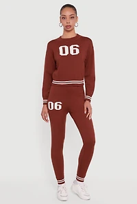 06 Graphic Varsity Stripe Skinny Leg Sweatpants