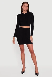 Womens Cable Knit Mini Skirt,