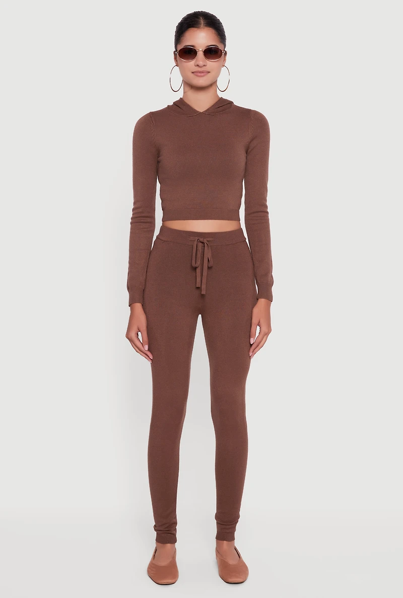 Long Sleeve Cropped Pullover Hooded Sweater