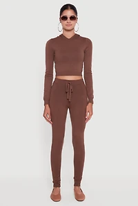 Long Sleeve Cropped Pullover Hooded Sweater