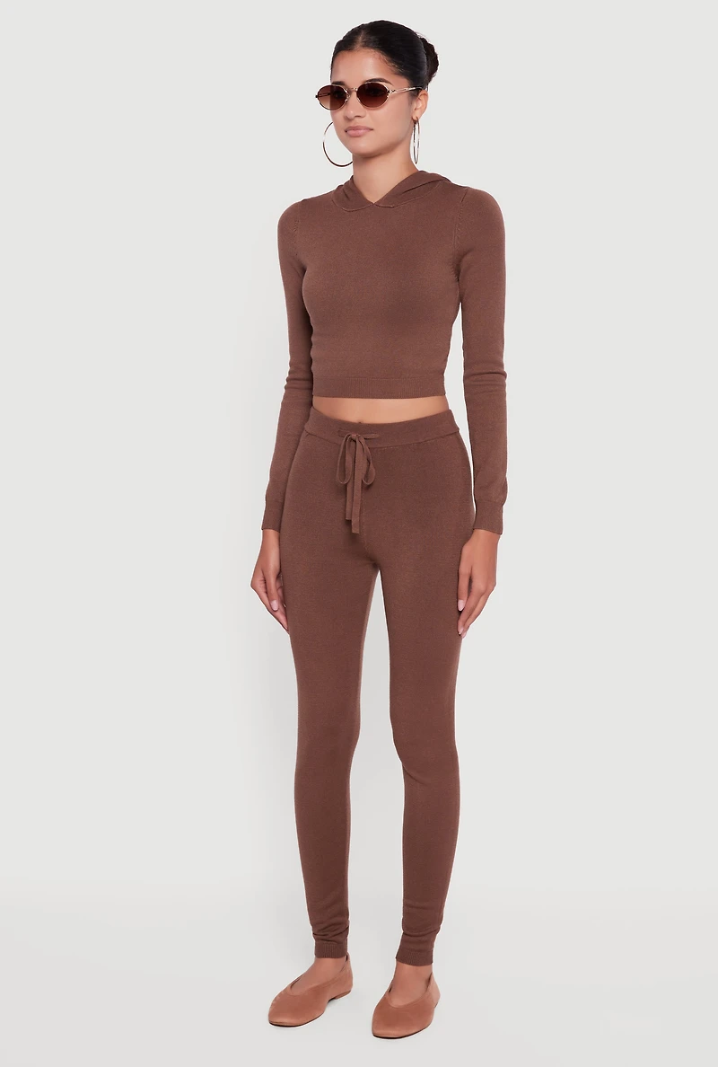 Long Sleeve Cropped Pullover Hooded Sweater