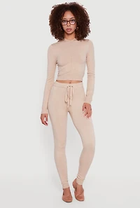 Knitted Drawstring Leggings