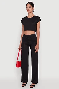 Womens Daisy Dolman Sleeve Cropped Tee,