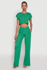 Daisy Dolman Sleeve Cropped Tee