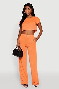 Womens Daisy Dolman Sleeve Cropped Tee, Orange, Size XL