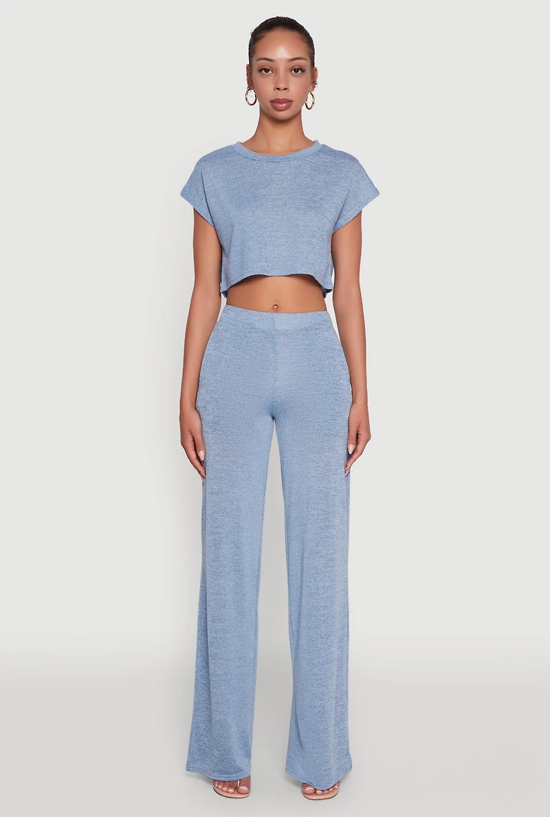 Womens Daisy Dolman Sleeve Cropped Tee,