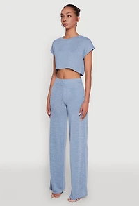 Womens Daisy Dolman Sleeve Cropped Tee,
