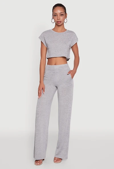 Womens Daisy Pull On Wide Leg Pants,