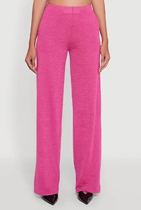 Womens Daisy Pull On Wide Leg Pants, Pink, Size S
