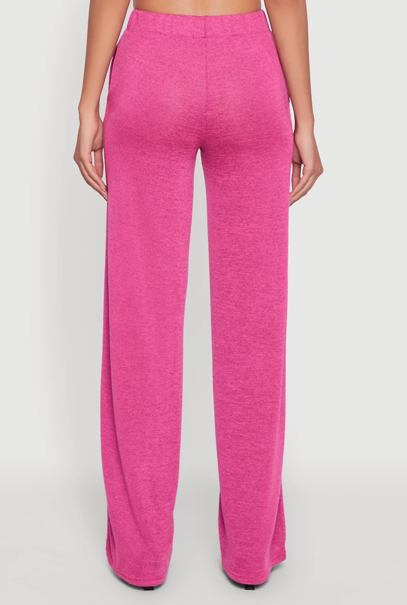 Womens Daisy Pull On Wide Leg Pants, Pink, Size S