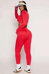 Daisy Ribbed Knit High Waist Leggings