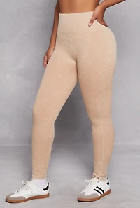 Womens Daisy Ribbed Knit High Waist Leggings,