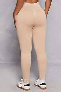 Womens Daisy Ribbed Knit High Waist Leggings,