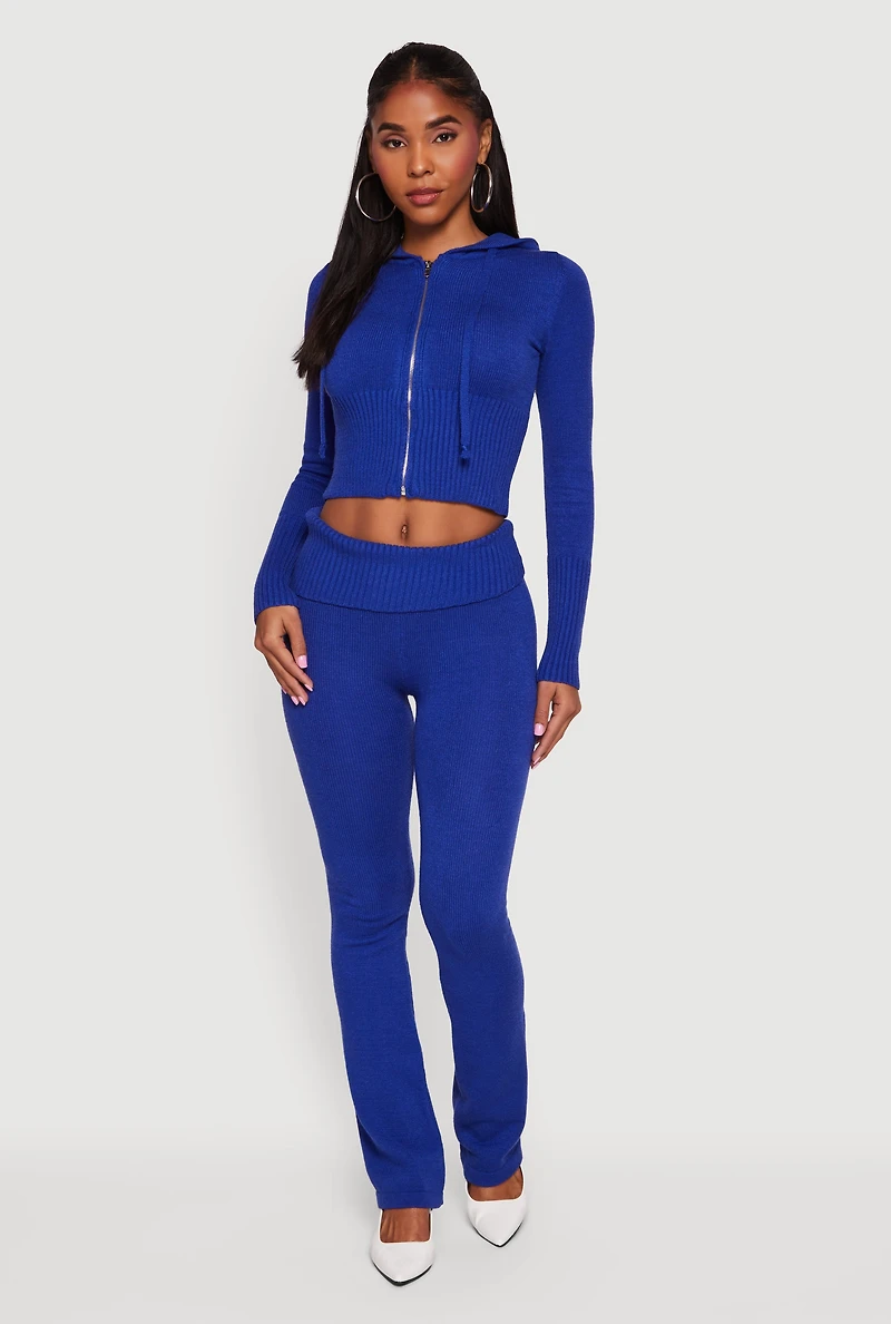 Zip Front Hooded Cropped Sweater