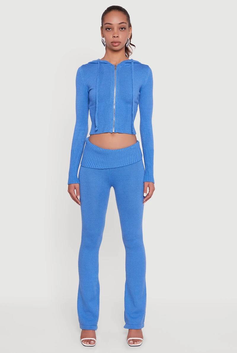 Zip Front Hooded Cropped Sweater
