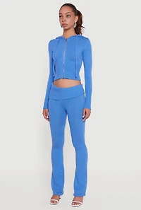 Zip Front Hooded Cropped Sweater