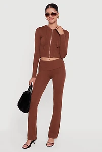 Zip Front Hooded Cropped Sweater