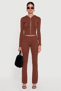 Zip Front Hooded Cropped Sweater