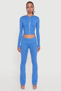 Slim Bootcut Fold Over Pants