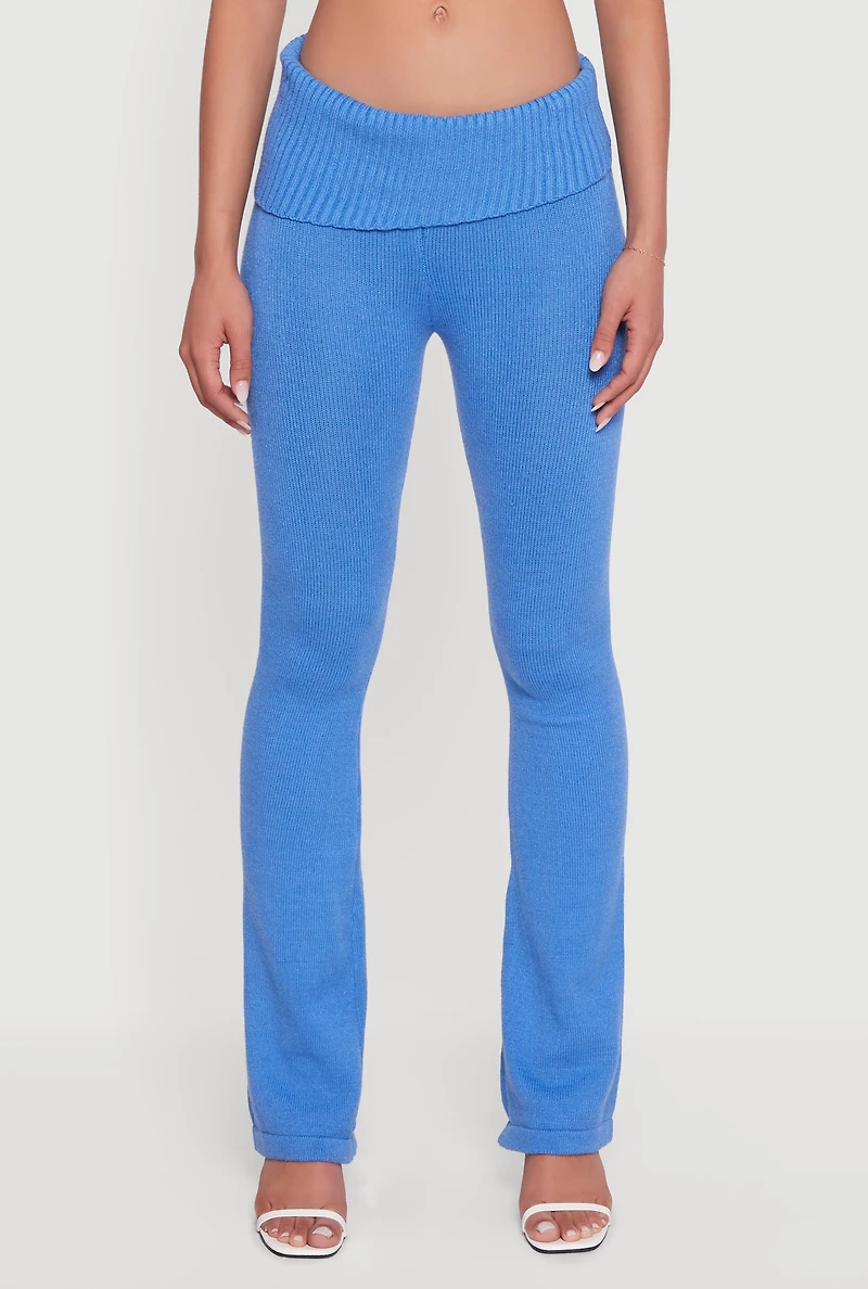 Slim Bootcut Fold Over Pants
