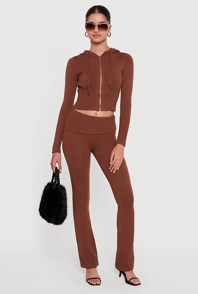 Slim Bootcut Fold Over Pants