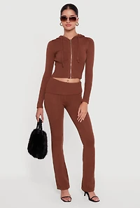 Slim Bootcut Fold Over Pants