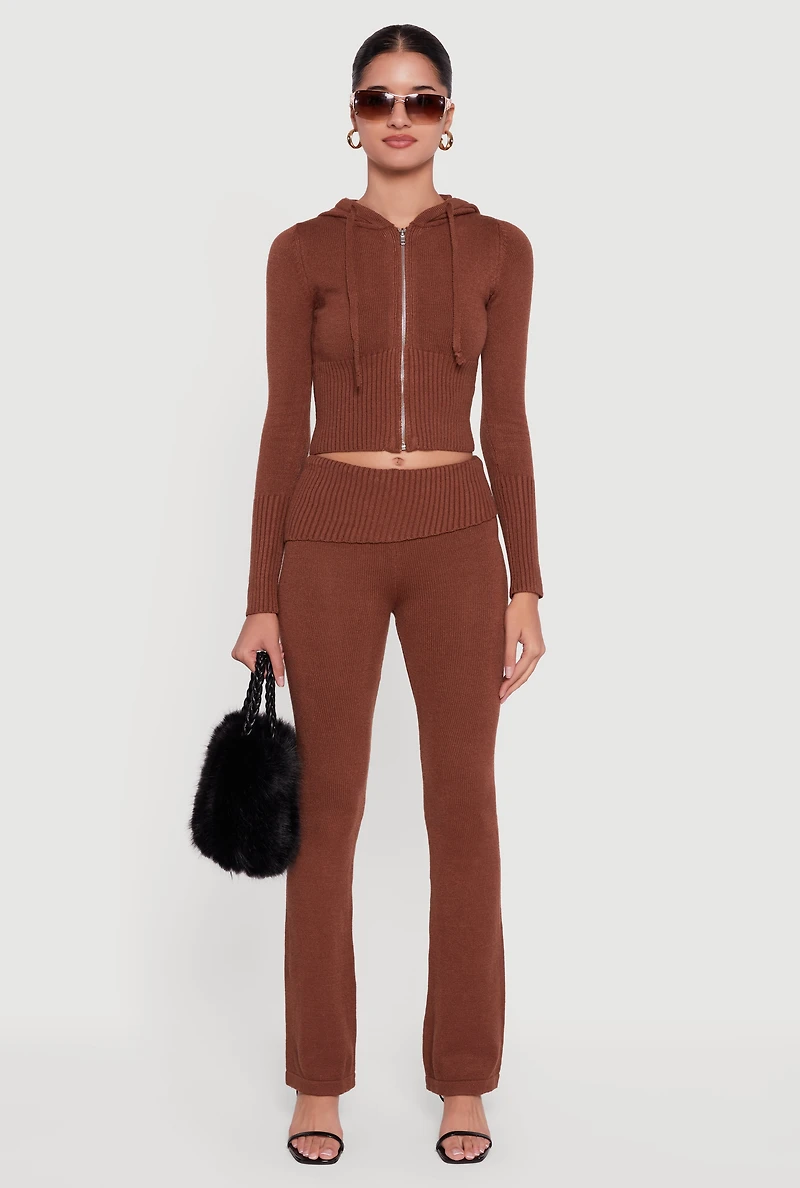 Slim Bootcut Fold Over Pants