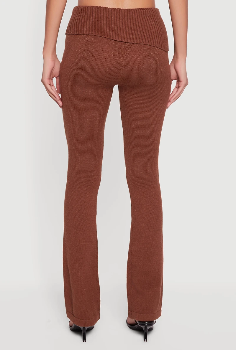 Slim Bootcut Fold Over Pants