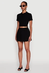 Womens Daisy Classic Fit Short Sleeve Cropped Polo Shirt,