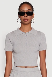 Womens Daisy Classic Fit Short Sleeve Cropped Polo Shirt, M
