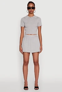 Daisy Classic Fit Short Sleeve Cropped Polo Shirt