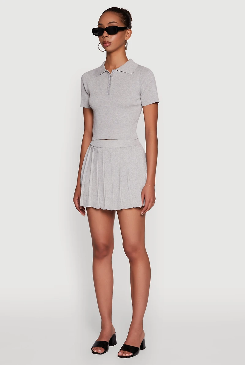 Daisy Classic Fit Short Sleeve Cropped Polo Shirt