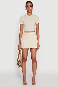 Daisy Classic Fit Short Sleeve Cropped Polo Shirt