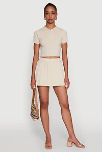 Daisy Classic Fit Short Sleeve Cropped Polo Shirt