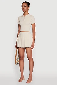 Daisy Classic Fit Short Sleeve Cropped Polo Shirt