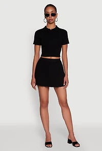 Womens Daisy High Waisted Pleated Mini Skort,