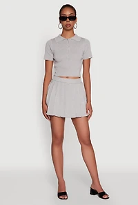 Daisy High Waisted Pleated Mini Skort