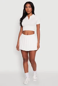 Daisy High Waisted Pleated Mini Skort