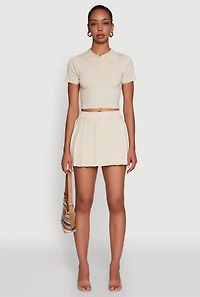 Daisy High Waisted Pleated Mini Skort